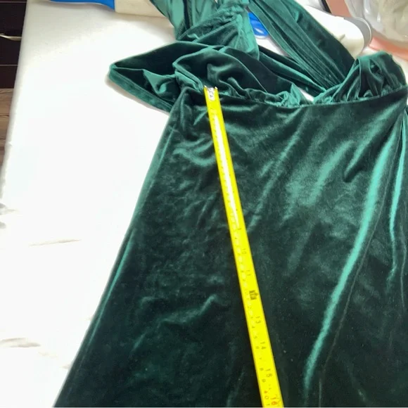 Revelry Emerald Green Velvet Halter Gown convertible top - Picture 10 of 10